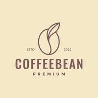 pousses grain de café arôme qualité lignes hipster logo design vecteur icône illustration modèle