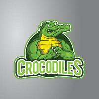 insigne de conception d'illustration de crocodile vecteur