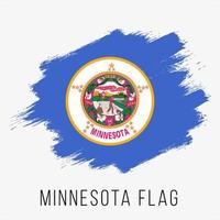 modèle de conception de drapeau vectoriel grunge de l'état des états-unis du minnesota. drapeau du minnesota pour le jour de l'indépendance. drapeau grunge du minnesota