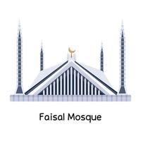 mosquée faisal branchée vecteur