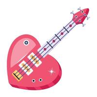 guitare coeur tendance vecteur