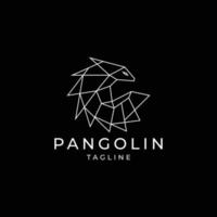 modèle de vecteur de conception de logo de pangolin linéaire abstrait