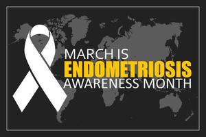 illustration vectorielle sur le thème du mois de sensibilisation à l'endométriose observé chaque année en mars. vecteur