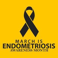 illustration vectorielle sur le thème du mois de sensibilisation à l'endométriose observé chaque année en mars. vecteur