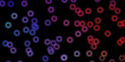 modèle vectoriel bleu foncé et jaune avec des éléments de coronavirus.