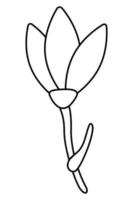 doodle de fleur de perce-neige. illustration vectorielle de contour dessiné à la main. vecteur