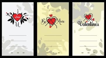 cartes d'invitation. Saint Valentin. invitations d'amour. vecteur