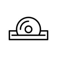 ligne d'icône cd rom isolée sur fond blanc. icône noire plate mince sur le style de contour moderne. symbole linéaire et trait modifiable. illustration vectorielle de trait parfait simple et pixel vecteur