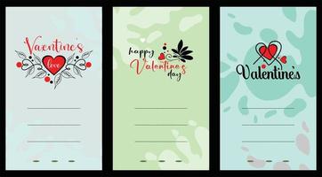 cartes d'invitation. Saint Valentin. invitations d'amour. vecteur