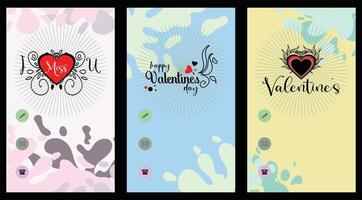 cartes d'invitation. Saint Valentin. invitations d'amour. vecteur