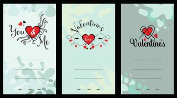 cartes d'invitation. Saint Valentin. invitations d'amour. vecteur