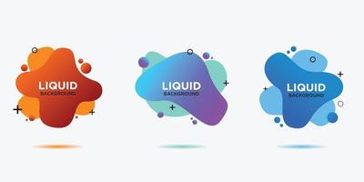 ensemble de bannières vectorielles abstraites modernes. forme liquide géométrique plate avec différentes couleurs. modèle vectoriel moderne, modèle pour la conception d'un logo, d'un dépliant ou d'une présentation.