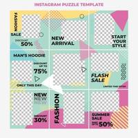 instagram puzzle mode vente médias sociaux post modèle de conception vecteur premium