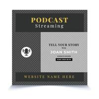 fichier eps vectoriel de modèle de publication de médias sociaux promotionnels en streaming de podcast