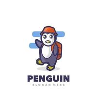 logo de mascotte de pingouin vecteur