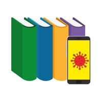 smartphone pour l'éducation en ligne pour les particules covid 19 vecteur