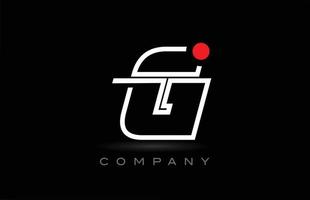 conception d'icône de logo lettre alphabet point rouge g sur fond noir. modèle créatif pour les entreprises et les entreprises vecteur