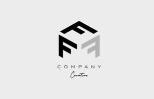 f gris trois lettres alphabet lettre logo icône design. modèle créatif pour les entreprises et les entreprises vecteur