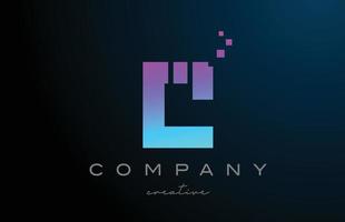 conception d'icône logo lettre alphabet c points bleus roses. conception de modèle pour une entreprise ou une idée d'entreprise vecteur