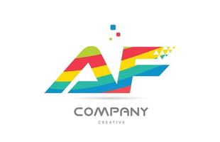 af combinaison alphabet coloré lettre logo icône design. conception de modèle créatif coloré pour entreprise ou entreprise vecteur