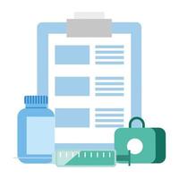 liste de contrôle des ordonnances médicales et médicaments vecteur