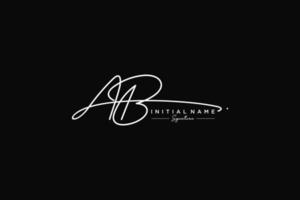 vecteur de modèle de logo de signature ab initial. illustration vectorielle de calligraphie dessinée à la main.