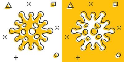 icône de bactéries de la maladie dans le style comique. illustration de vecteur de dessin animé d'allergie sur fond blanc isolé. concept d'entreprise d'effet d'éclaboussure de virus microbe.