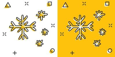 icône de flocon de neige dessinée à la main de dessin animé de vecteur dans le style comique. pictogramme d'illustration de doodle de croquis de flocon de neige. concept d'effet d'éclaboussure d'affaires de noël d'hiver dessiné à la main.