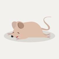 mignon rat ou souris heureux vecteur