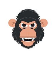 vecteur de tête de singe chimpanzé drôle