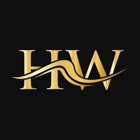 lettre hw logo design monogramme logotype d'entreprise et d'entreprise vecteur