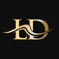 lettre ld logo design monogramme logotype d'entreprise et d'entreprise vecteur