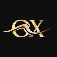 lettre ox logo design monogramme logotype d'entreprise et d'entreprise vecteur