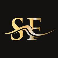 lettre sf logo design monogramme logotype d'entreprise et d'entreprise vecteur