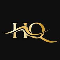 lettre hq logo design monogramme logotype d'entreprise et d'entreprise vecteur