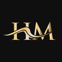 lettre hm logo design monogramme logotype d'entreprise et d'entreprise vecteur