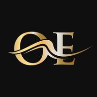 lettre oe logo design monogramme logotype d'entreprise et d'entreprise vecteur