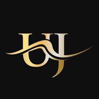 modèle de conception de logo lettre uj monogramme logotype d'entreprise et d'entreprise vecteur