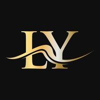 lettre ly logo design monogramme logotype d'entreprise et d'entreprise vecteur