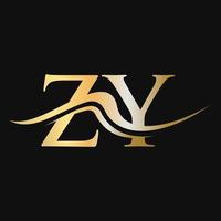 modèle de conception de logo lettre zy monogramme logotype d'entreprise et d'entreprise vecteur