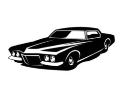 1971 buick riviera gran sport silhouette. vue latérale élégante. vecteur de voiture haut de gamme. idéal pour l'insigne, l'emblème, l'icône, la conception d'autocollants.