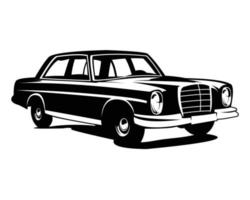 logo de voiture vintage de luxe isolé sur la vue latérale de fond blanc. meilleur pour badge, emblème, icône. illustration vectorielle disponible en eps 10. vecteur