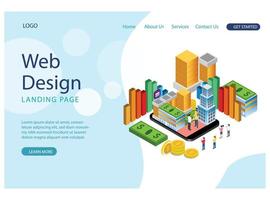 concept isométrique de design plat moderne de banque en ligne. banque électronique et concept de personnes. modèle de page de destination. illustration vectorielle isométrique conceptuelle adaptée aux diagrammes, infographies, atout de jeu vecteur