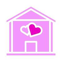 icône de la maison style rose solide illustration de la Saint-Valentin élément vectoriel et symbole parfait.