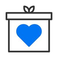 cadeau icône duotune blue valentine illustration vecteur élément et symbole parfait.