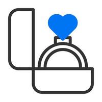 anneau icône duotune bleu valentine illustration vecteur élément et symbole parfait.
