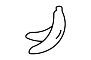 illustration d'icône de banane. icône liée à une alimentation saine. style d'icône de ligne. conception de vecteur simple modifiable