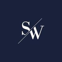 inspiration de conceptions de logos modernes initiales sw, modèle de logo minimaliste vecteur
