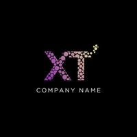 lettre de dégradé créatif de l'illustration vectorielle du logo xt vecteur