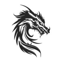 améliorez l'image de votre entreprise avec notre logo tête de dragon minimaliste en noir et blanc. vecteur